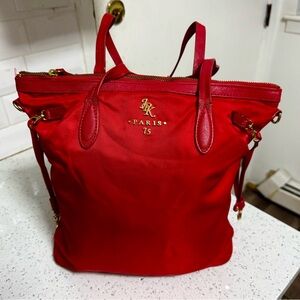 JPK Paris 75 Red Bag Gold Hardware-Leather Strap